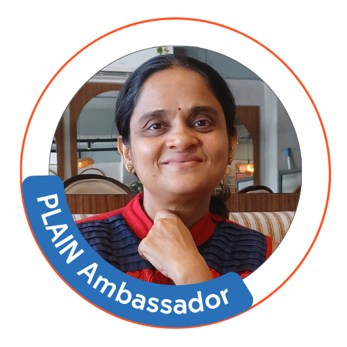 Vijayalaxmi Hegde with badge